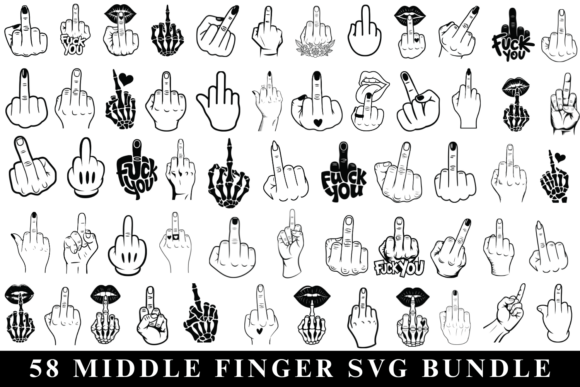 58 Middle Finger SVG Bundle for Bold DIY Projects