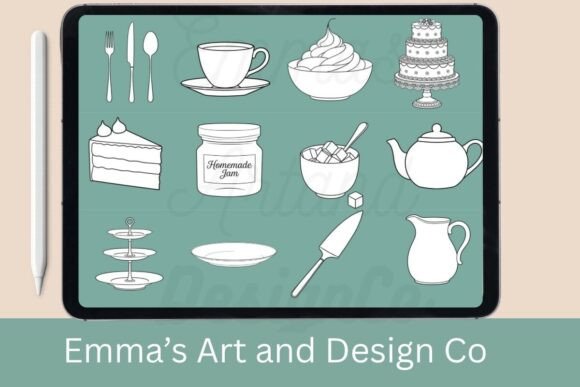 Afternoon Tea Procreate Stamps Brushes
