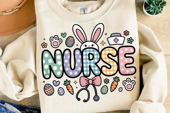 Easter Nurse Coquette PNG: Happy Easter Design