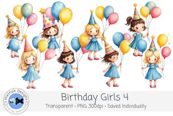 Elevating Celebrations with Birthday Watercolor PNG Girls 4