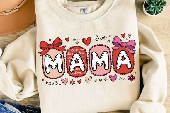 Mama Valentine & Coquette Bow PNG Assets