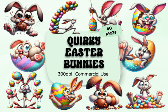 Quirky Easter Bunny Clipart for Fun