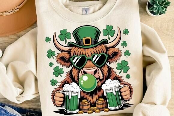 Unlocking Creative Potential with the Vintage Highland Cow St Patricks Day Png