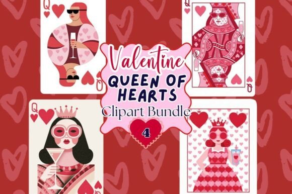 Valentines Queen of Hearts Playing Card