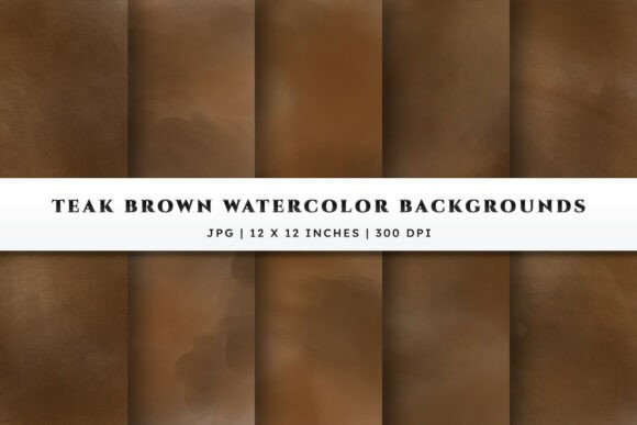 Watercolor Background Set - Teak Brown